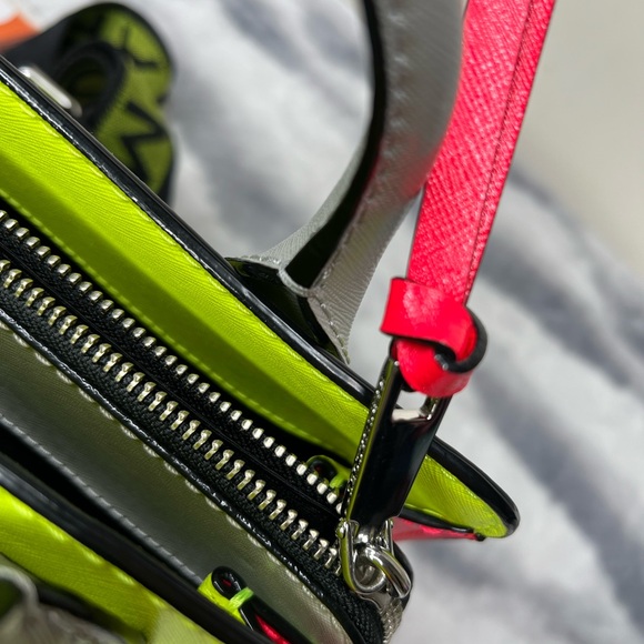 Neon Yellow and Gray Women's Handbag - Picture 9 of 9